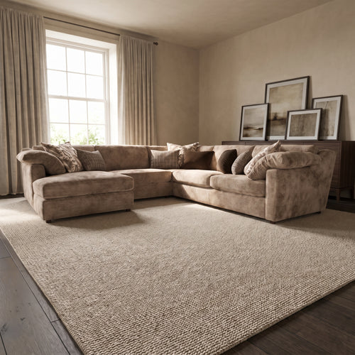 Ashbourne Chaise 3 Corner 3 Sofa — main lifestyle view in a warm stone and walnut living room