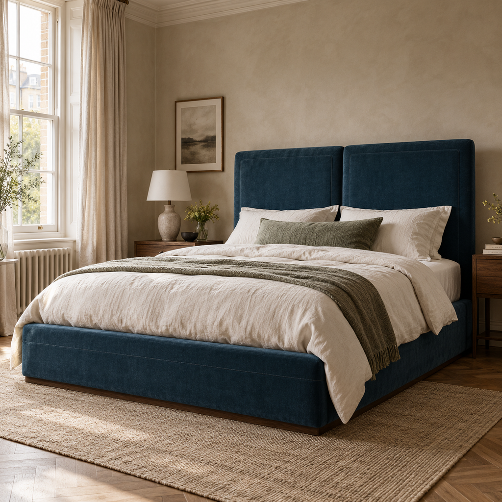 CK Living Aveline upholstered bed — lifestyle visualisation