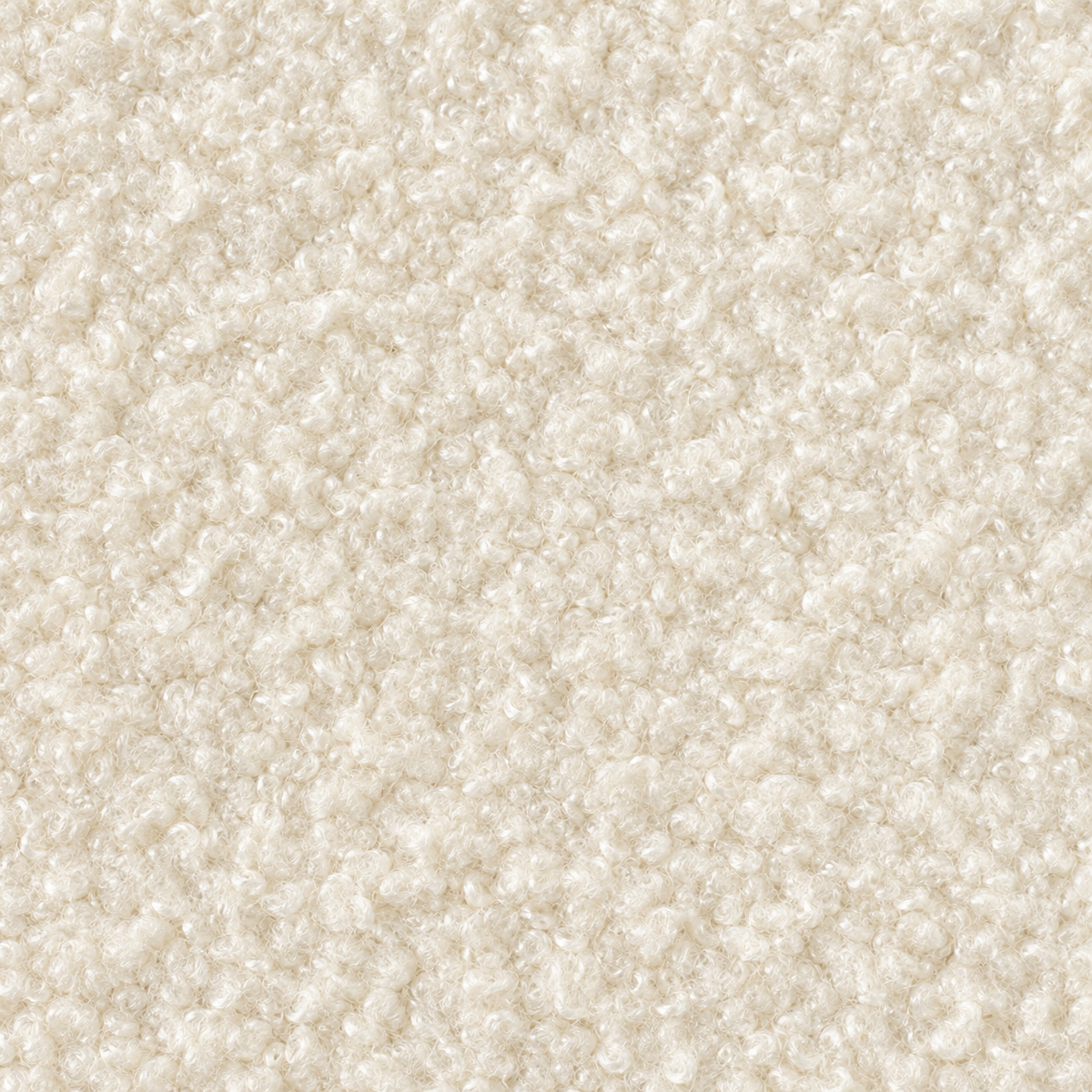 Teddy Bouclé - Cream upholstery fabric swatch for the ottoman storage bed base.