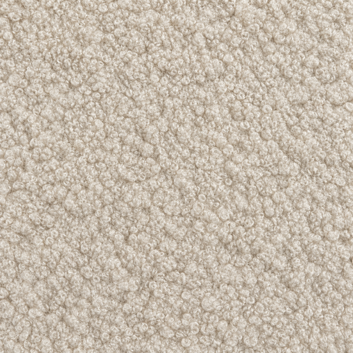 Teddy Bouclé - Latte upholstery fabric swatch for the ottoman storage bed base.