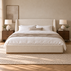 CK Living Doveton upholstered bed — front lifestyle view