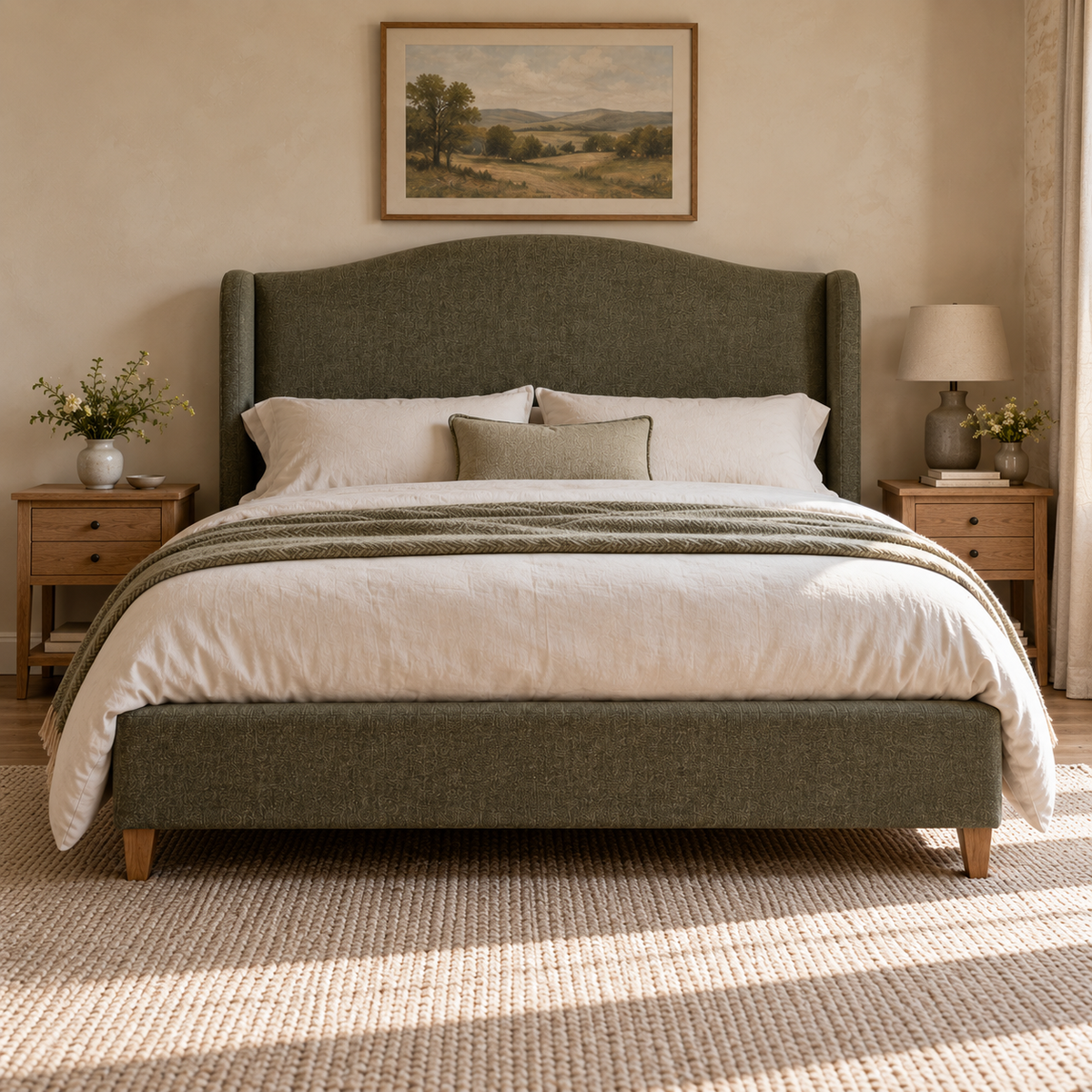 CK Living Hatherley upholstered bed — front view