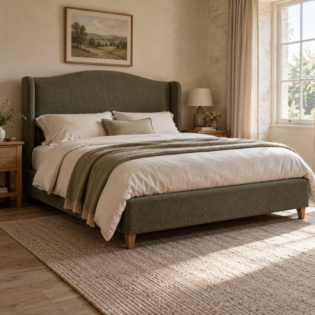 CK Living Hatherley upholstered bed — lifestyle visualisation