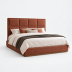 CK Living Ingleby upholstered bed — cold light-grey studio view