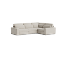 Modern beige 4-piece modular corner sofa with plush cushions and clean lines