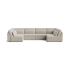 Modern beige 4-piece modular corner sofa with plush cushions, ideal for living rooms