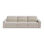 Modern cream modular 4-seater sofa with wide armrests and plush back cushions