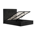 Single cream ottoman bed with plush panelled headboard and lift-up storage frame