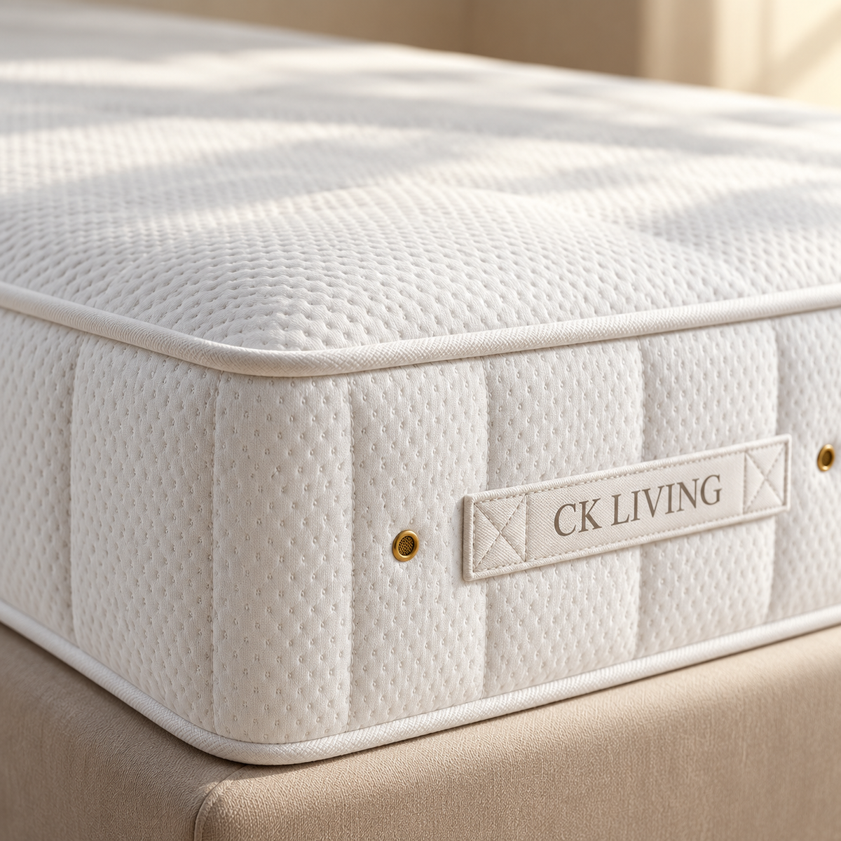 CK Living Contour Memory Pocket Mattress — Soft exterior shown — cover, edge and stitching detail