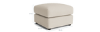 Cream upholstered footstool with square shape, 60cm x 60cm, 47cm high.