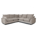 Cream corner sofa full set with plush cushions and contemporary design