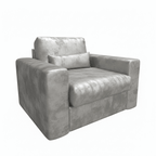 Modern cream velvet love seat with wide arms, plush foam-filled seat and matching cushion