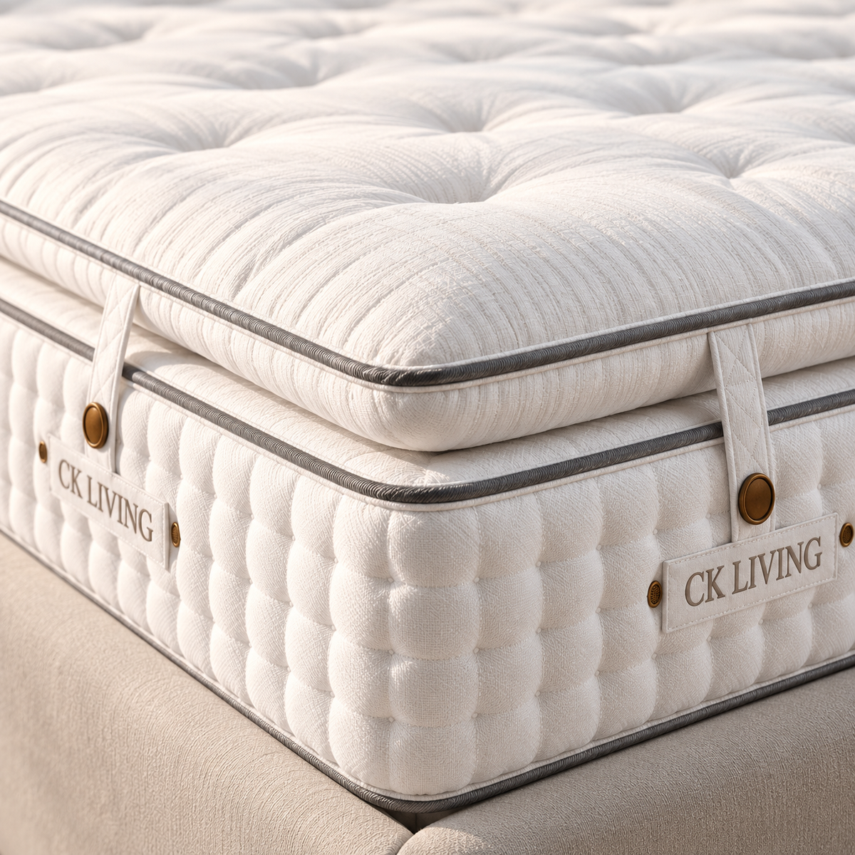 CK Living Crown Reserve Pillow Top Mattress — Soft exterior shown — cover, edge and stitching detail