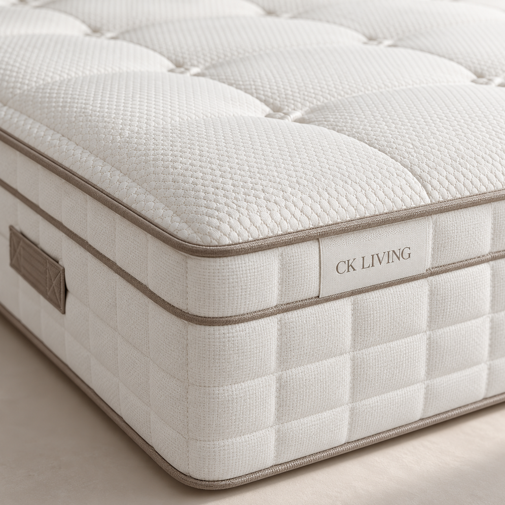 CK Living Equinox Gel Memory 6000 Mattress — cover, edge and stitching detail