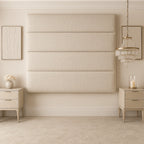Cream Bouclé Upholstered Headboard Wall Panel – 45cm Wide