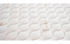Close-up of white pocket memory foam mattress with wavy quilted texture