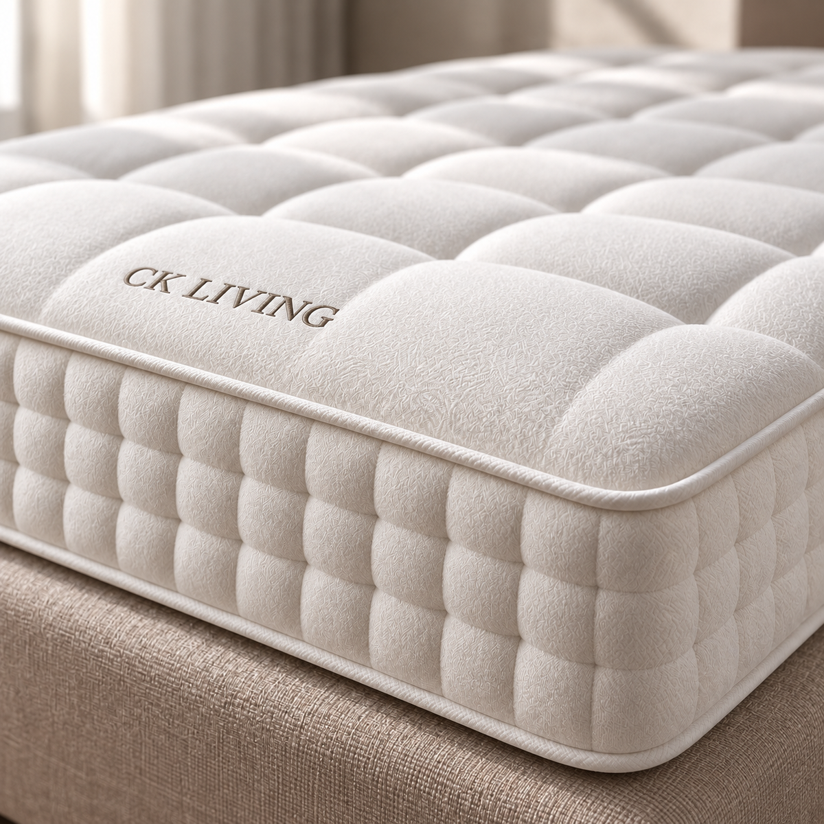 CK Living Orchard Natural Pocket Mattress — Soft — quilted cover and border detail