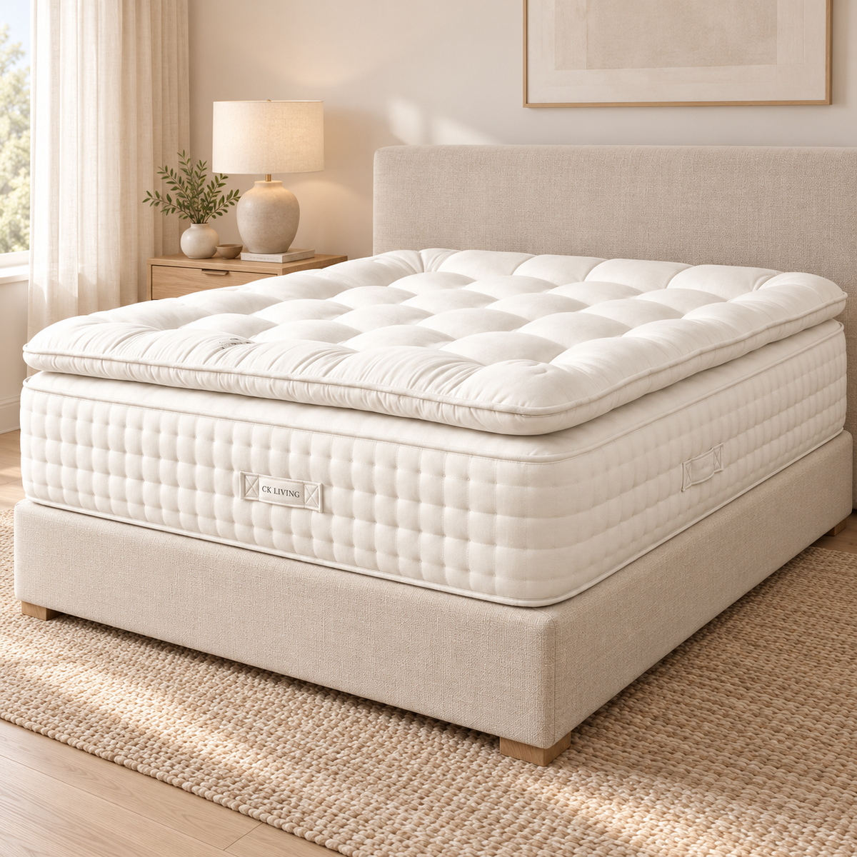 CK Living Silk Cotton Pillow Top Mattress — bedroom view