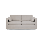 Cream fabric sofa with plush cushions and clean, modern lines, ideal for living rooms.