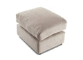 Cream upholstered footstool with cushion top, modern living room furniture