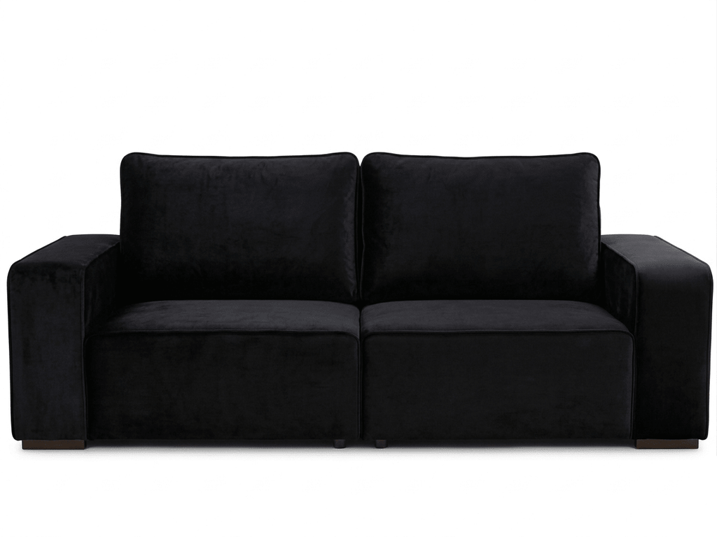 Large cream 4 seater sofa with plush cushions and wide armrests, modern living room furniture