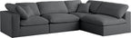 Modern cream feather-filled corner sofa with deep seats and plush back cushions
