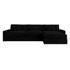 Cream right hand facing medium corner sofa with foam-filled cushions, modern design