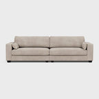Modern beige XL sofa with clean lines, plush cushions, and low-profile arms on white background