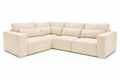 Latte beige 4-piece modular corner sofa with plush cushions and modern design