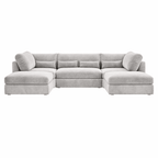Hadley U Shape Full Back Sofa - Medium Size 280cm Width - Silver