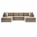 Hadley U Shape Full Back Sofa - Medium Size 280cm Width - Mink by CK Living