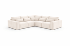 White 5-piece modular corner sofa with plush cushions and modern design