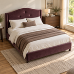 CK Living Loxley upholstered bed — elevated lifestyle view