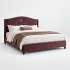 CK Living Loxley upholstered bed — cold light-grey studio view