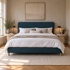 CK Living Marlowe upholstered bed — front lifestyle view