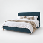 CK Living Marlowe upholstered bed — cold light-grey studio view