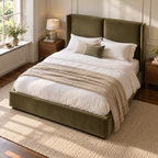CK Living Ormond upholstered bed — elevated lifestyle view