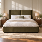 CK Living Ormond upholstered bed — front lifestyle view