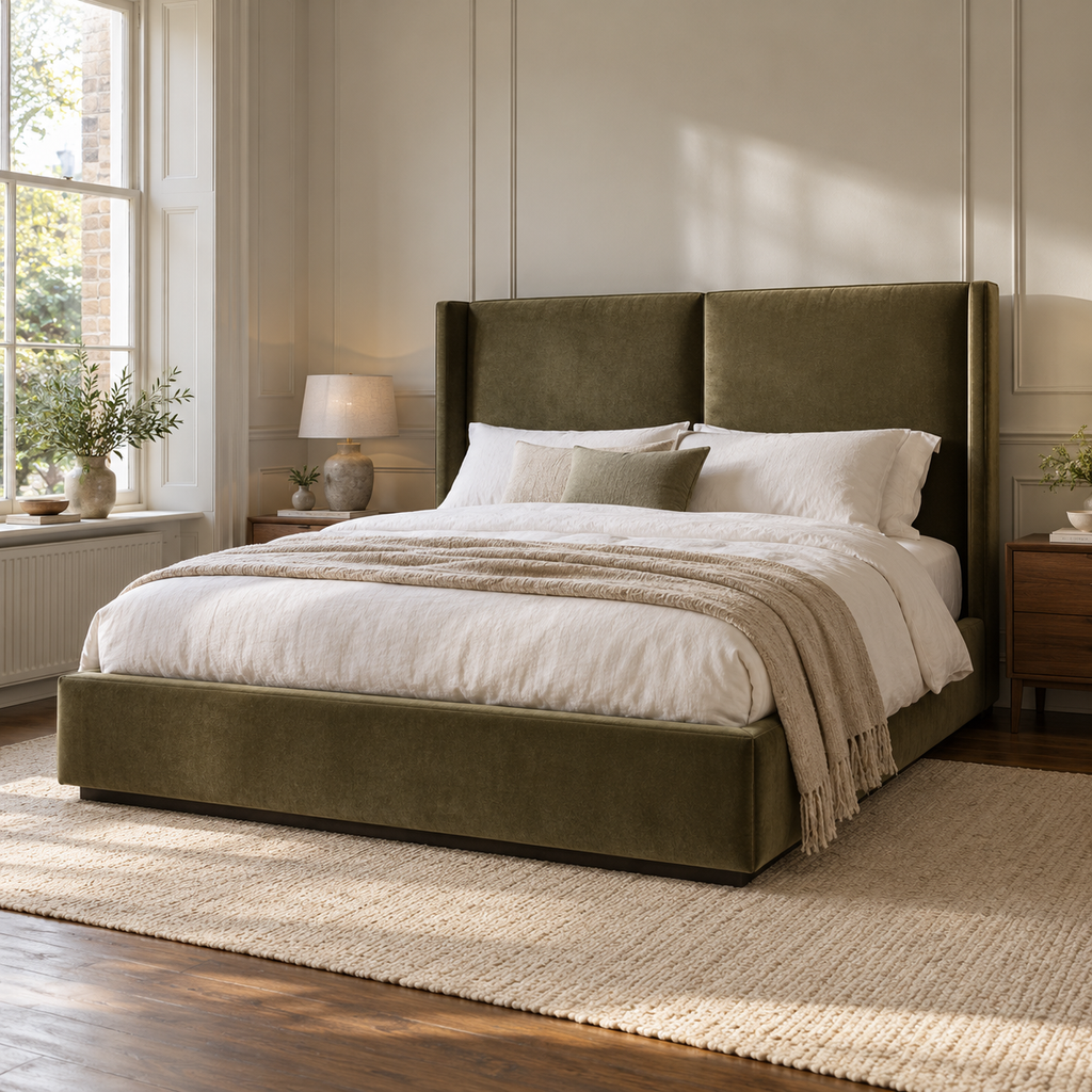 CK Living Ormond upholstered bed — square lifestyle visualisation