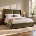 CK Living Ormond upholstered bed — opposite-angle lifestyle view