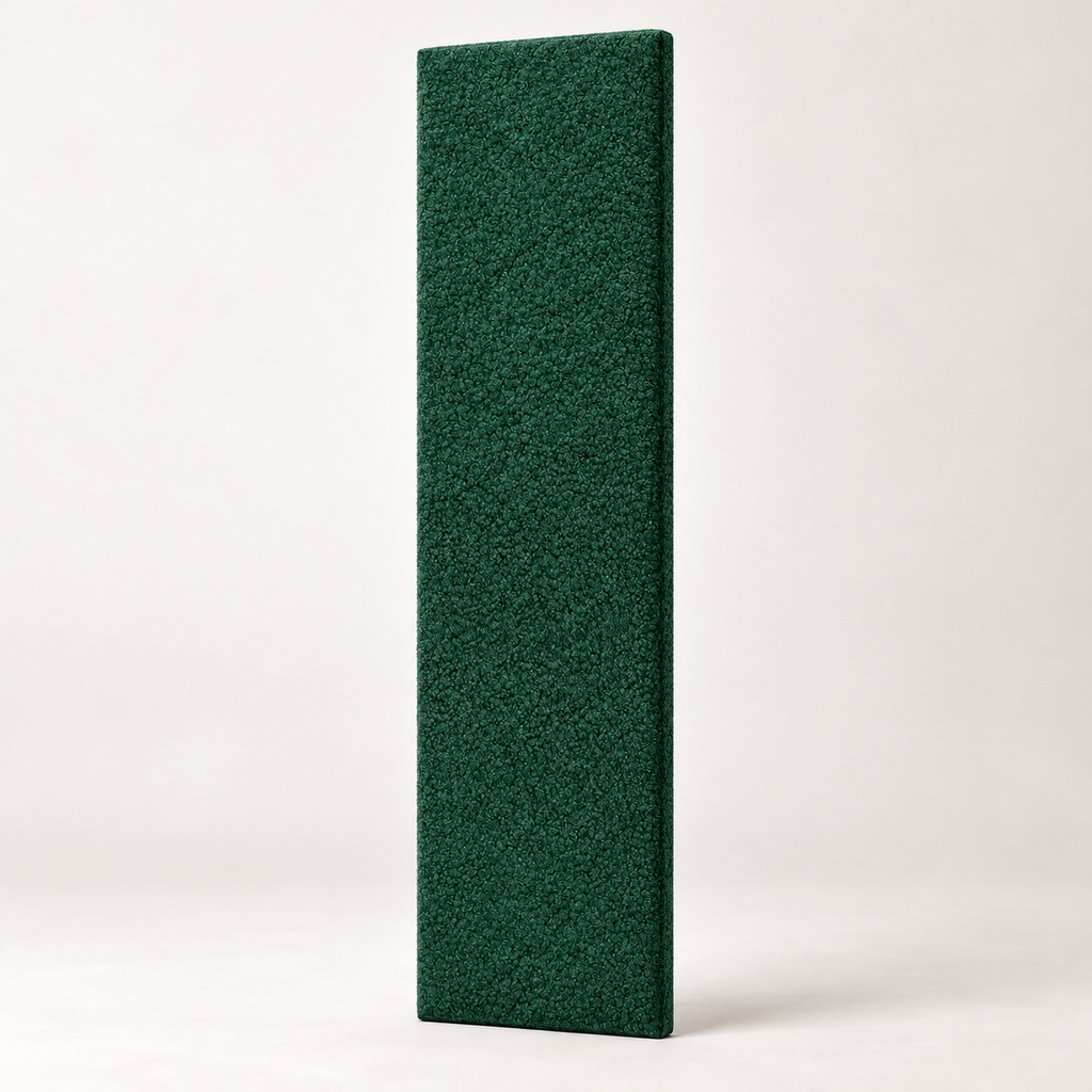 Forest Teddy individual upholstered wall panel, 45cm wide, 200cm height shown — studio visualisation