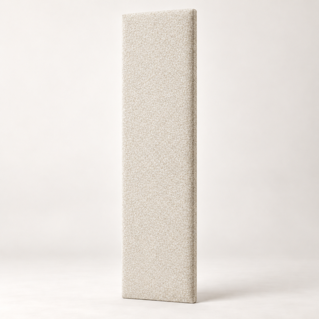 Ivory Teddy individual upholstered wall panel, 45cm wide, 200cm height shown — studio visualisation