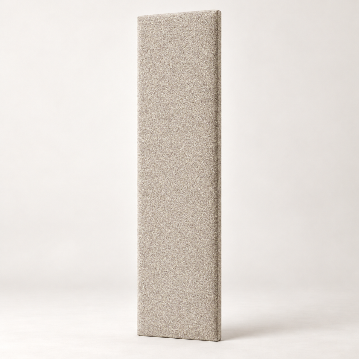Latte Teddy individual upholstered wall panel, 45cm wide, 200cm height shown — studio visualisation