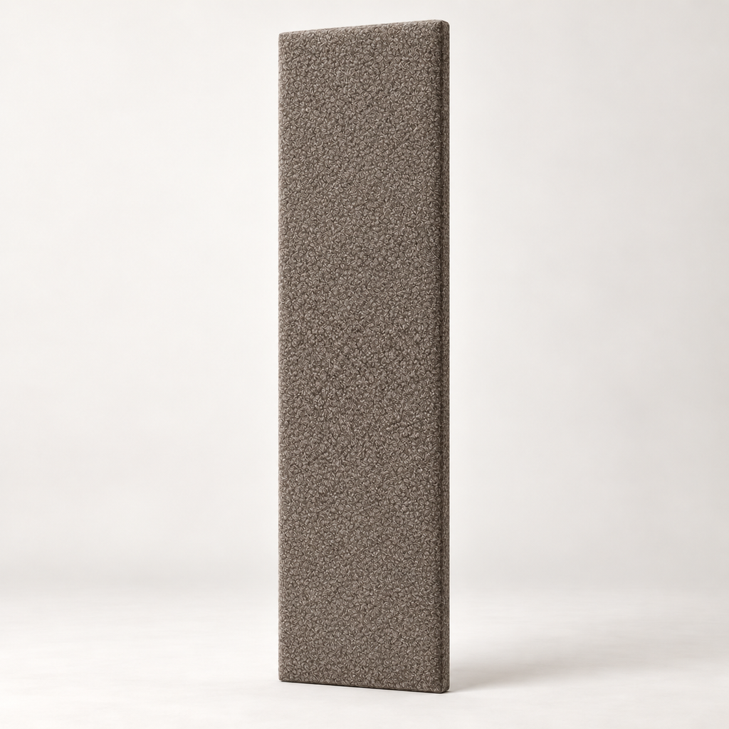 Pebble Teddy individual upholstered wall panel, 45cm wide, 200cm height shown — studio visualisation