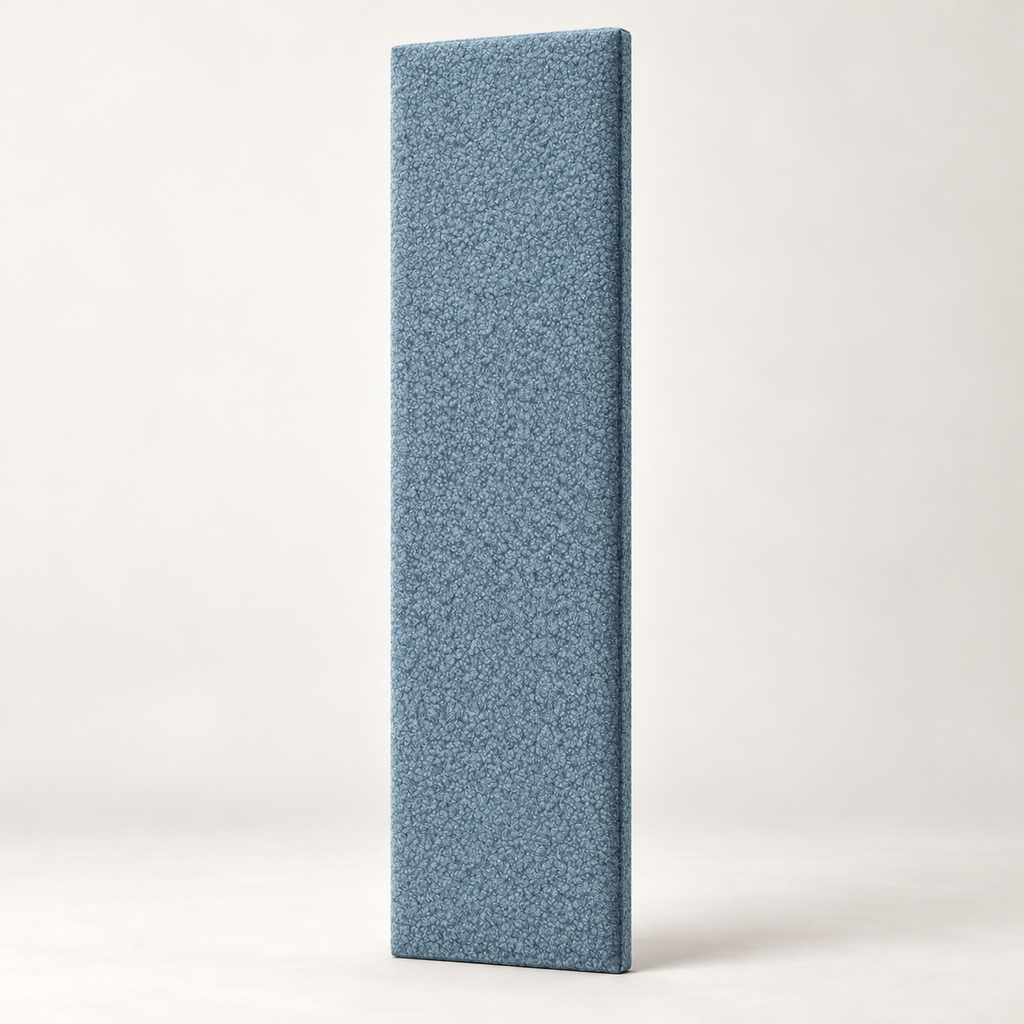 Sky Teddy individual upholstered wall panel, 45cm wide, 200cm height shown — studio visualisation