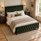 CK Living Wycliffe upholstered bed — elevated lifestyle view
