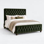 CK Living Wycliffe upholstered bed — cold light-grey studio view