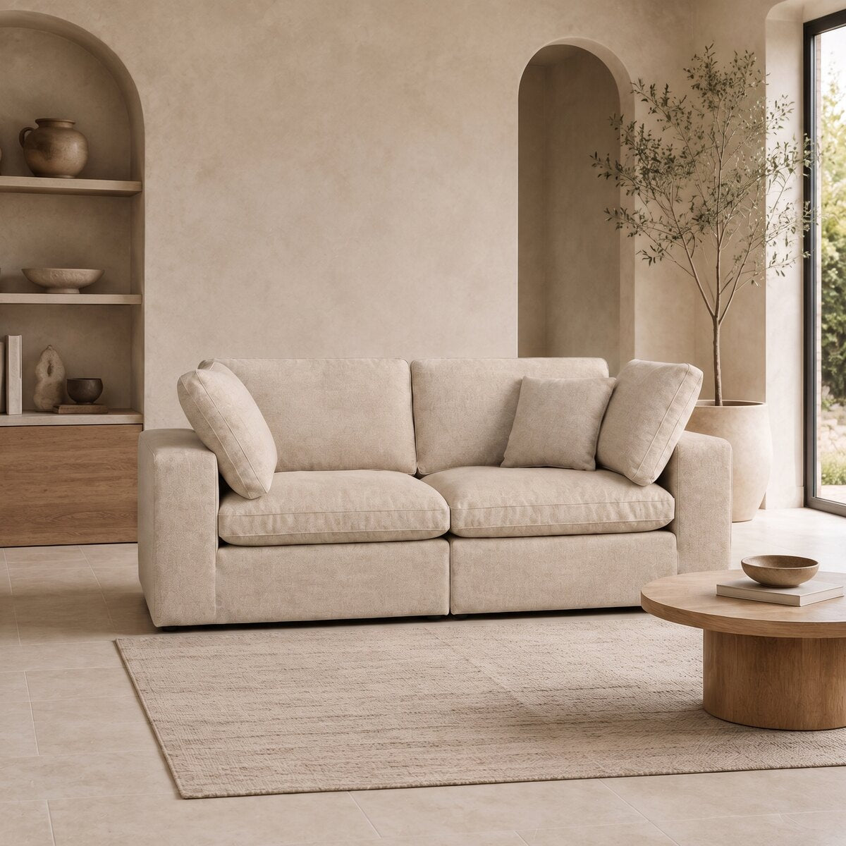 Linara 2 Piece Feather Modular Sofa