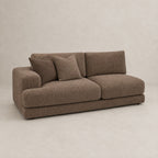 Aurelia 2 Seat One-Arm Module in Coffee on a clean stone studio background