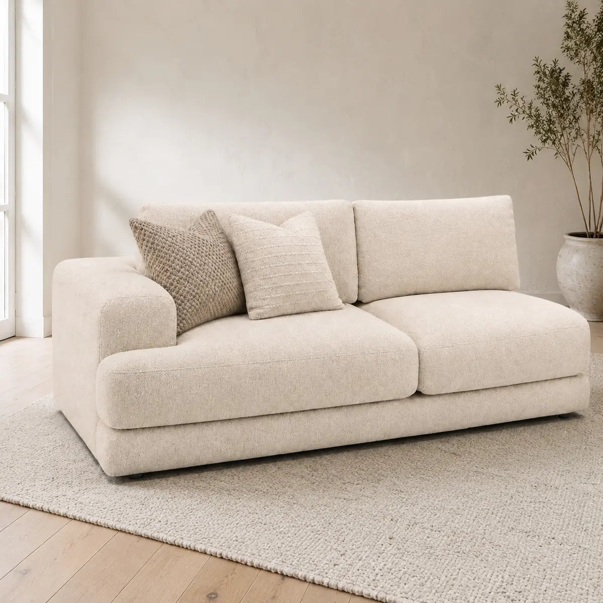 Aurelia 2 Seat One-Arm Module styled in a realistic premium living space